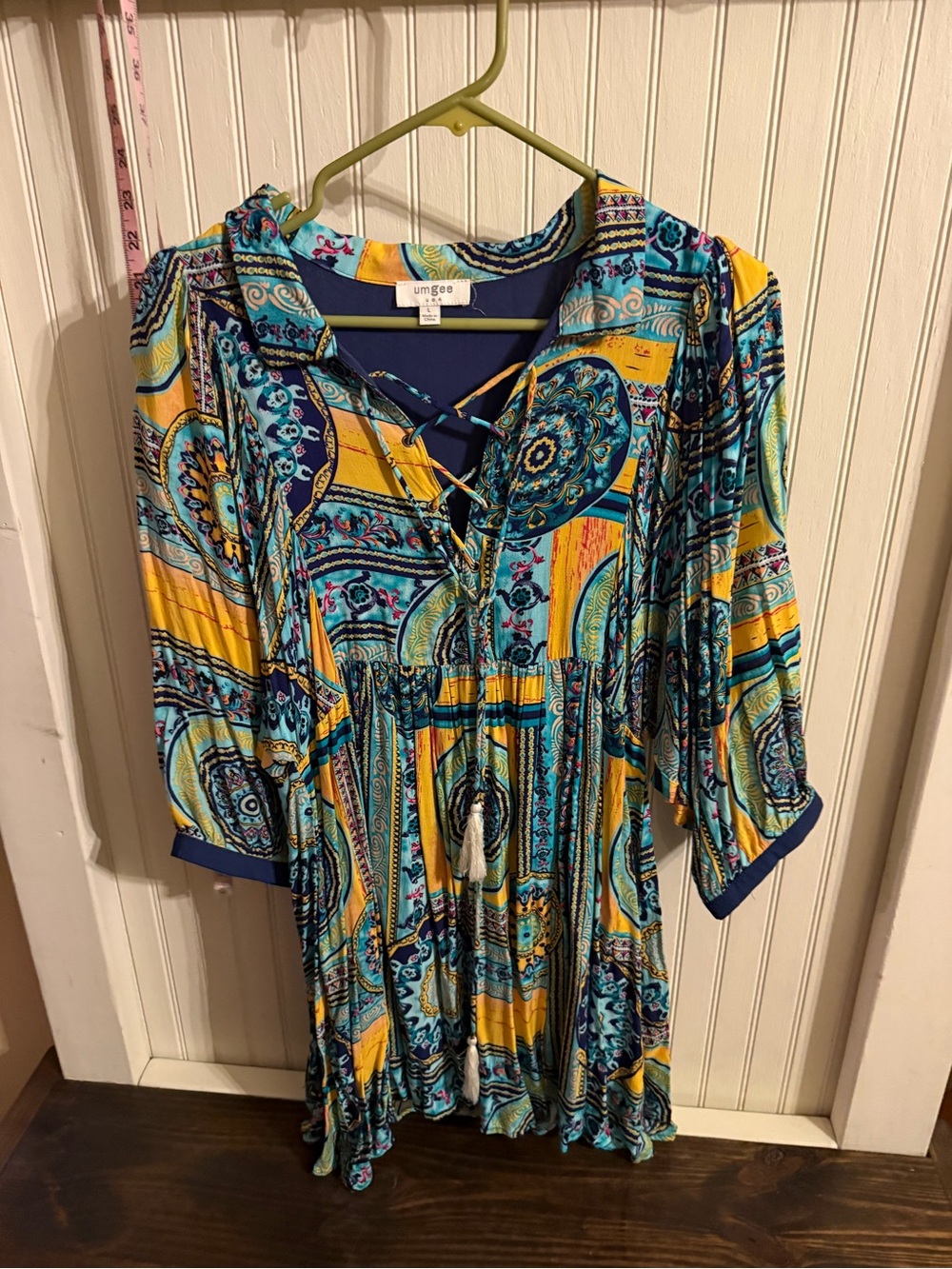 Umgee BOHO paisley babydoll dress